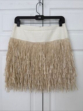 BCBGMaxAzria RUNWAY LEVA Size 4 Fringe Mini Skirt NWTBoho Festival